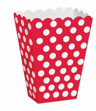 Popcorn Boxes red Polka Dot Spot Favour Sweet Cookie Party Favour Pouch cinema