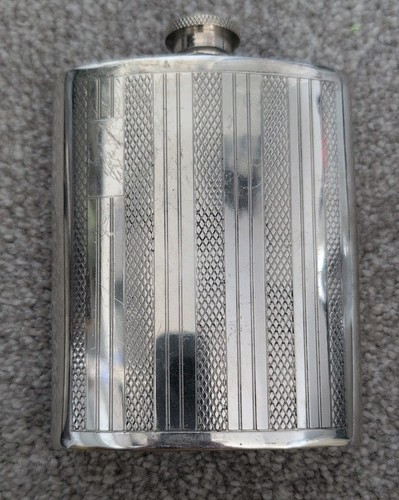 Sheffield pewter hip flask - sheffield, 6oz