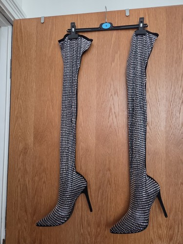 Black mesh diamante over - mesh,
