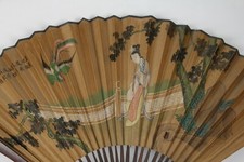 Vintage Chinese fan Republic period signed 20th century