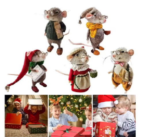 Cute needle felted mouse doll - needle,