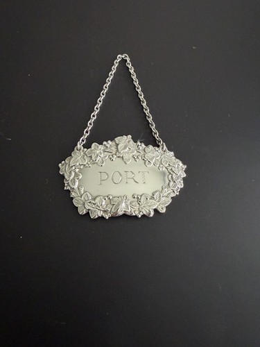 Solid silver rococo style port - solid,