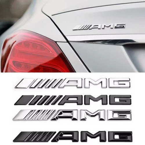 Amg badge emblem chrome silver - emblem,