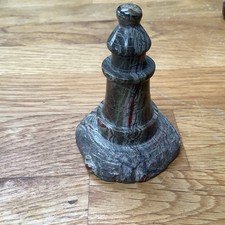 Vintage Cornish Serpentine Lighthouse Carving Natural Red & Green Polished Stone