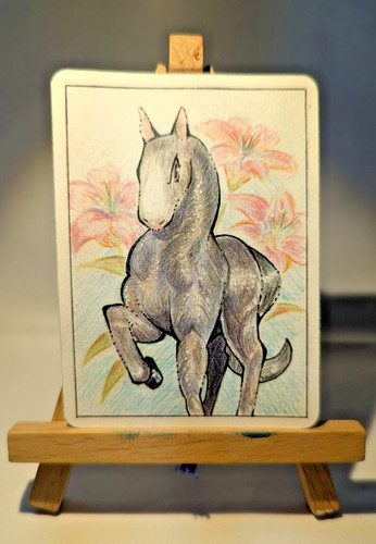 Aceo original drawing horse - aceo,