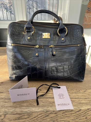 Modalu pippa navy croc handbag - modalu,