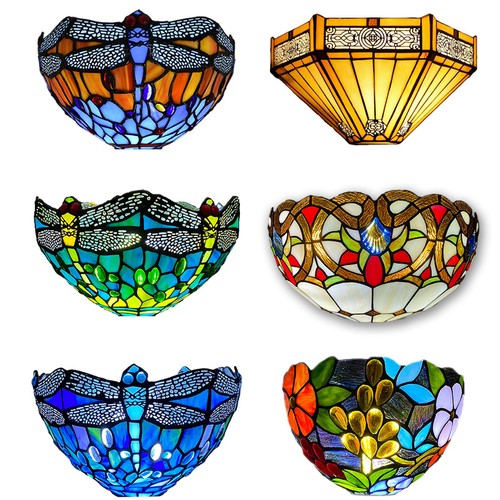 Pair tiffany wall lamps - pair, of