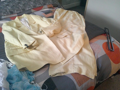 Ladies trouser suit lemon - trouser,