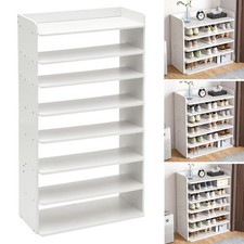 5-8Tier White Wooden Shoe Rack