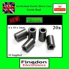 20 Qty 6x10x3mm Ferrite Sleeve