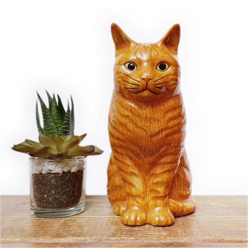 Quail cat vase - quail, pottery