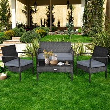 Patio Garden 4PC Rattan Wicker