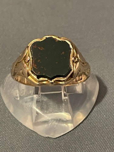 15ct bloodstone signet ring - bloodstone,
