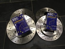 Silvia, 200SX S14, S14A, S15 Grooved Brake Discs & EBC UltiMAX Pads, Fnt + Rear