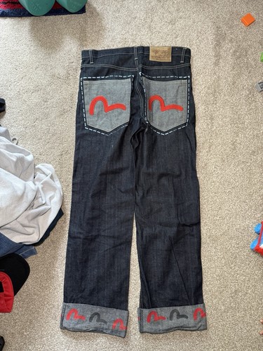 Dark wash vintage evisu jeans - dark,