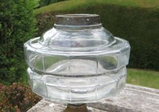 Moulded Clear Glass Oil Lamp