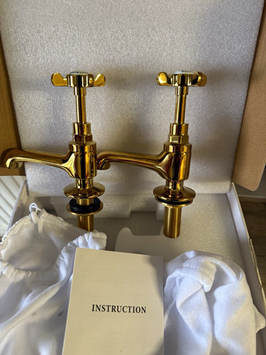Gold polished crosshead basin - gold,