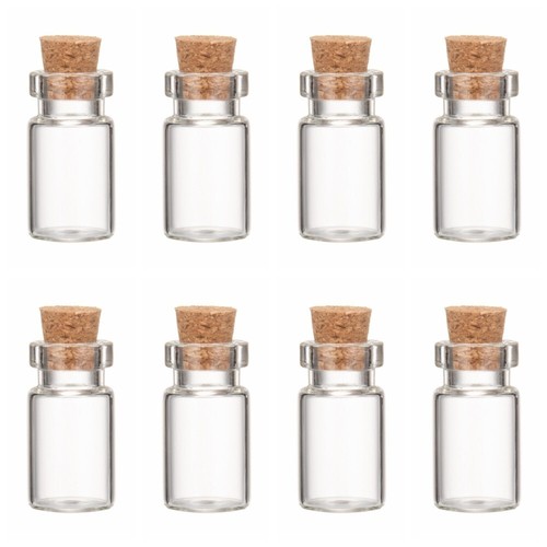 10x tiny glass bottles - glass,