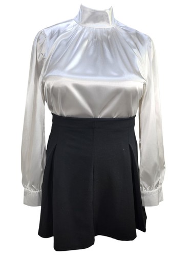 White long sleeve - glossy, satin