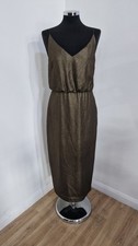 Oasis Gold Midi Dress Size 12