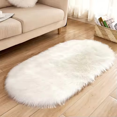 Oval faux fur sheepskin fluffy - oval,