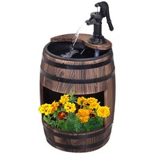 Outsunny Wood Barrel Pump