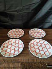 habitat mix it up 20cm side plates set of four Orange White Circle Pattern 