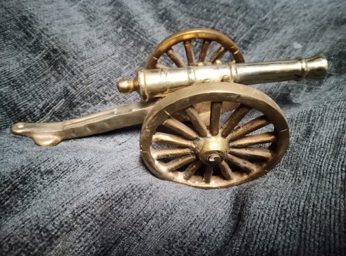 Vintage solid brass cannon - solid,