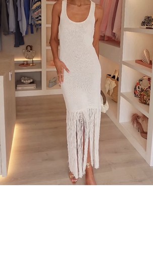 Zara ecru fringe dress - size, s