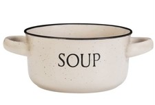 Soup Bowl with Handles - Cream Ceramic Soup Bowl with Handles