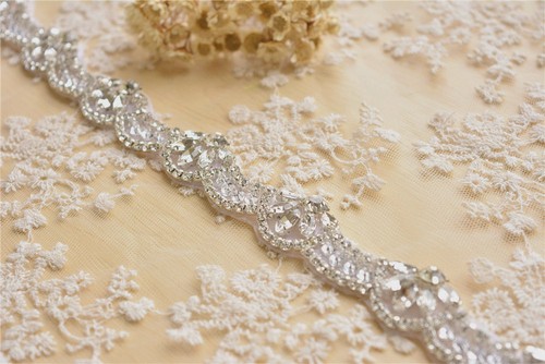 Bridal belt sash rhinestone - bridal,