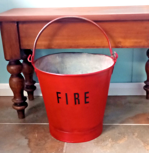 Vintage fire bucket - fire, good