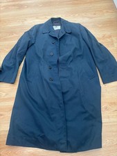 Vintage Mens Aquascutum Aqua 5 Trench Coat in Navy Blue Size 36 reg Small ?