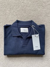 Folk Hammer Polo Shirt T-Shirt Navy Blue Size 4/Large Cotton BNWT RRP £90