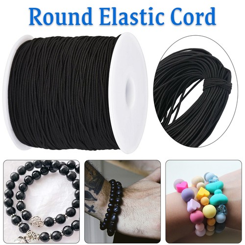 Black round elastic cord - round,