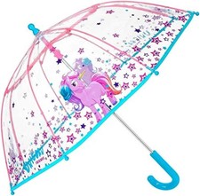 Ram® Unicorn Umbrella Dome Windproof Kids Brolly 64CM