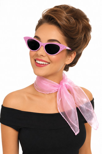 50s pink glasses scarf - 50s, &