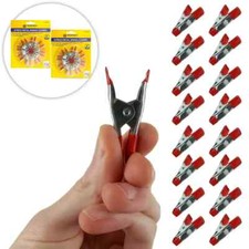16 MINI CLIPS RED SMALL METAL SPRING CLAMP GRIP TARP SET CRAFT MODEL MAKING HOLD