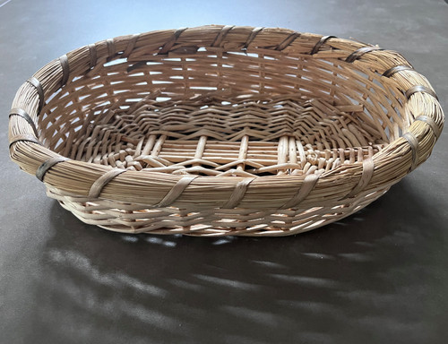 Round oval woven bamboo - oval,