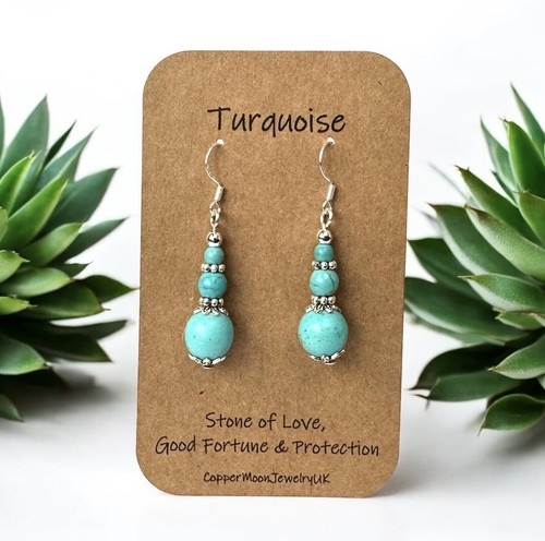 Turquoise earrings 925 - earrings,