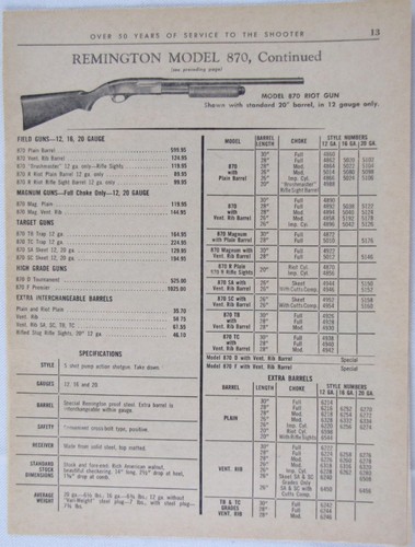 Vintage 1965 remington 870 - vintage,