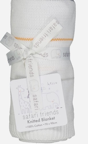 White safari friends striped - white,