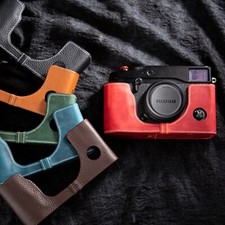 Handmade Genuine Real Leather Half Camera Case Bag Cover For FUJIFILM X-Pro1
