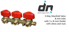 3 way gas manifold shut off