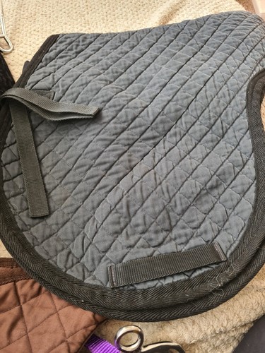 Black show numnah saddle pad - black,