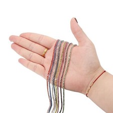 2 Yards SS8 (2.4mm) Silver Color Crystal Rhinestone Close Chain Trim for Sewing