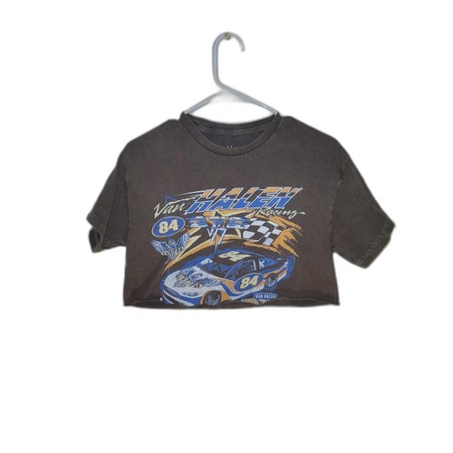 Van halen racing crop tee - van,