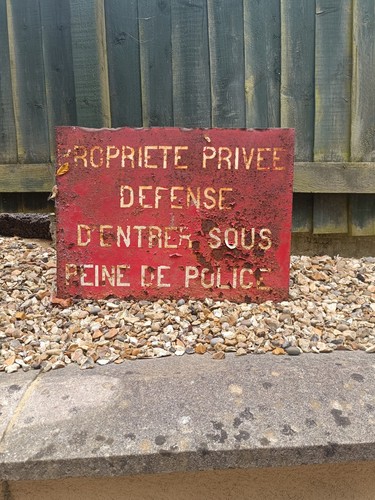 French enamel sign propriete - enamel,