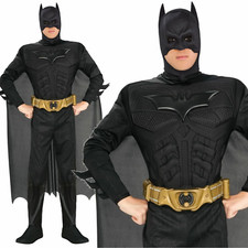 Official Deluxe Dark Knight Batman Adult Mens Fancy Dress Superhero Costume Cosp