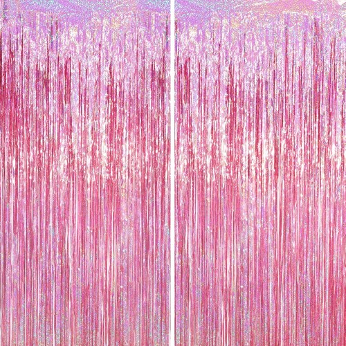 Pack laser pink tinsel - pack, foil